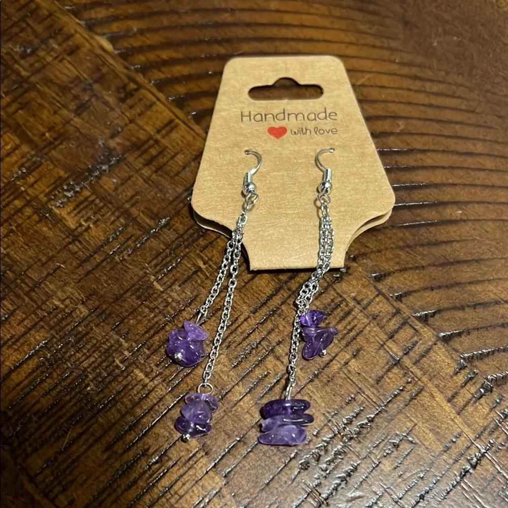 Handmade Multicolor Dangle Earrings - Picture 4 of 6